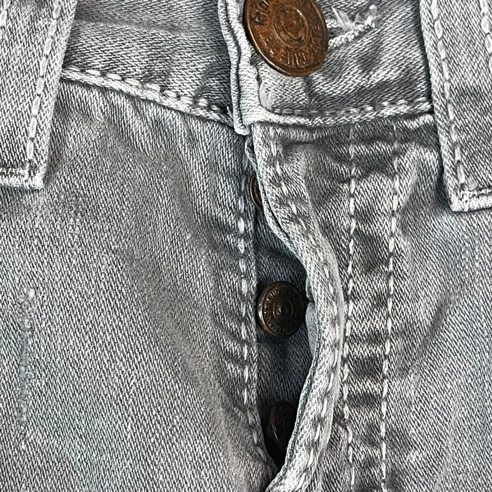 True Religion Men Geno Cut Off Jean‎ Shorts Gray Size 32 Distressed
